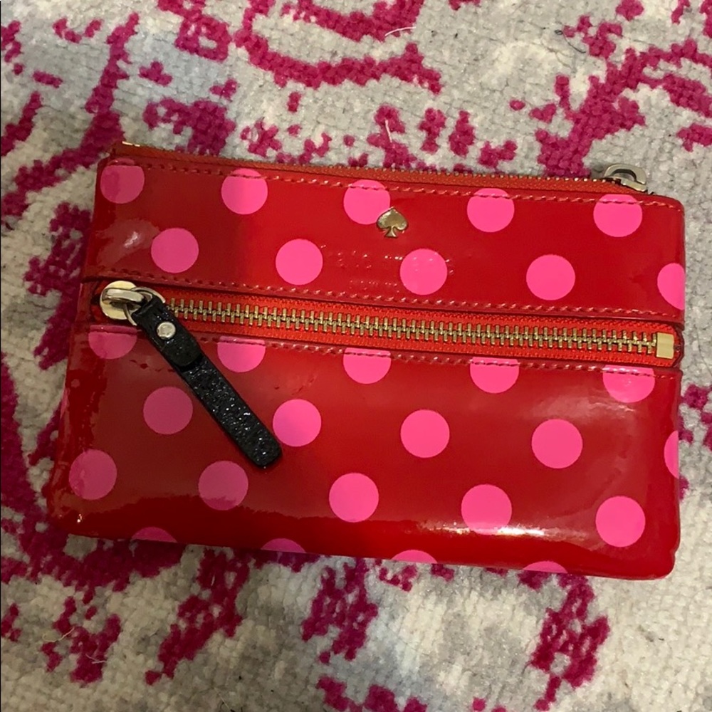 Kate Spade red/pink dot coin purse